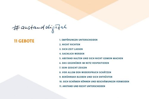 #anstanddigital – 11 Gebote zu Haltung und Respekt im Netz