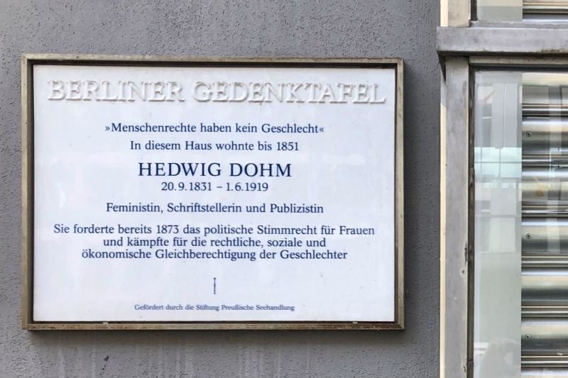 Gedenktafel für Hedwig Dohm
