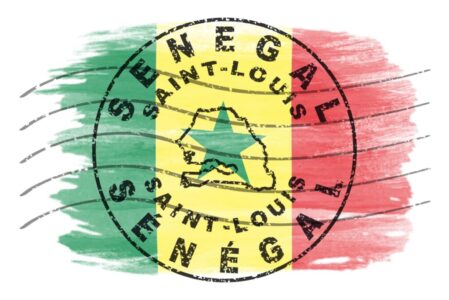 Senegal,Saint,Louis,Round,Seal,Map,Design