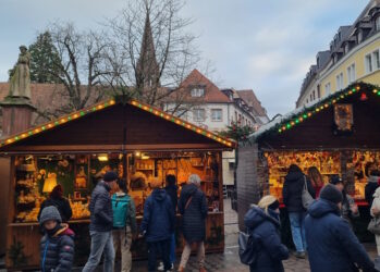 Weihnachtsmarkt Stände auf dem Weihnachtsmarkt Freiburg, Bild: Vera Vath